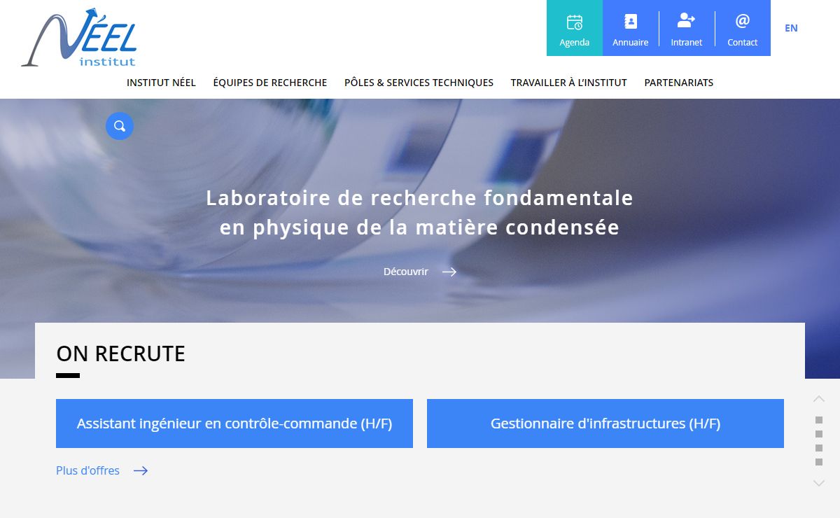 CNRS Institut Néel - Laboratoire de physique de la matière condensée.