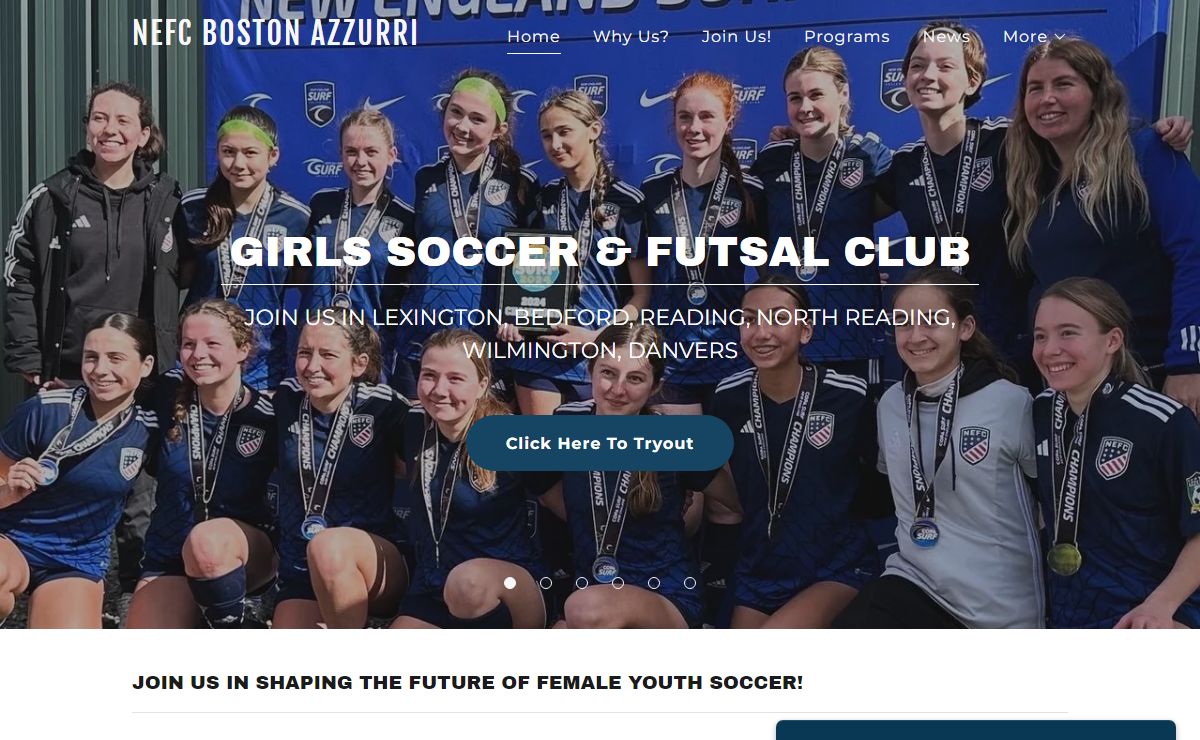 Girls Youth Soccer and Futsal Club - NEFC Boston - Azzurri Girls