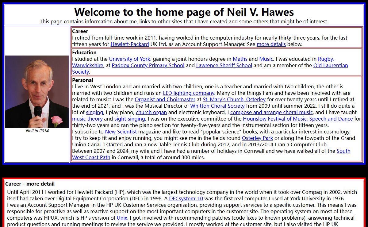 Neil V. Hawes Home Page