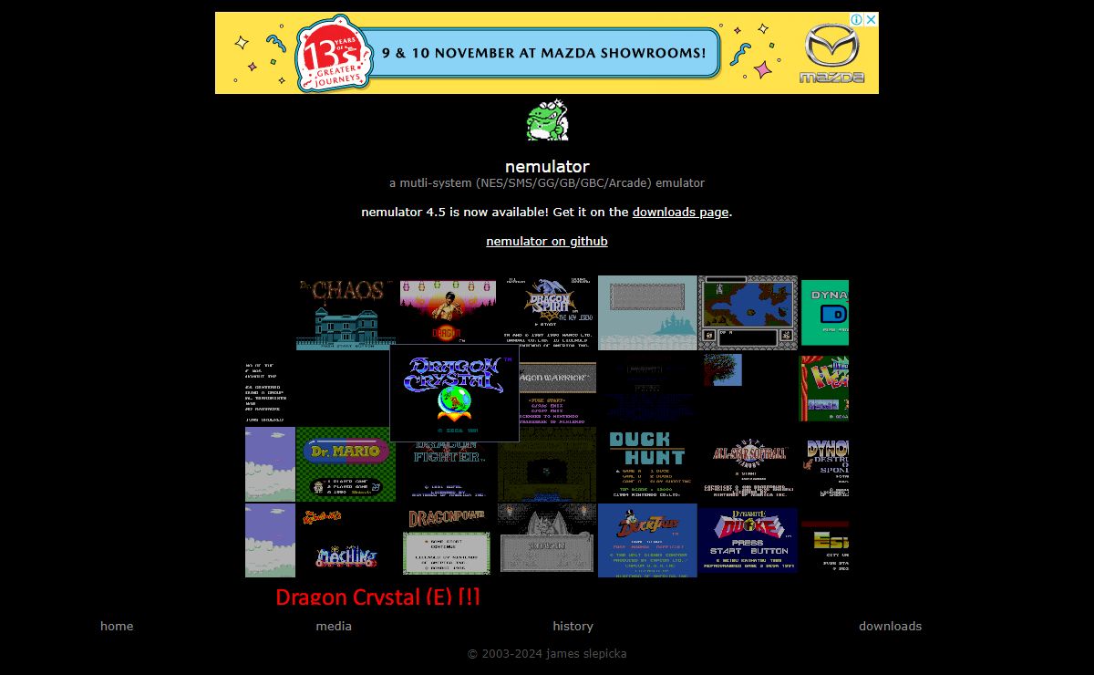 nemulator - a multi-system (Nintendo NES/Game Boy/Sega Master System/Game Gear) emulator