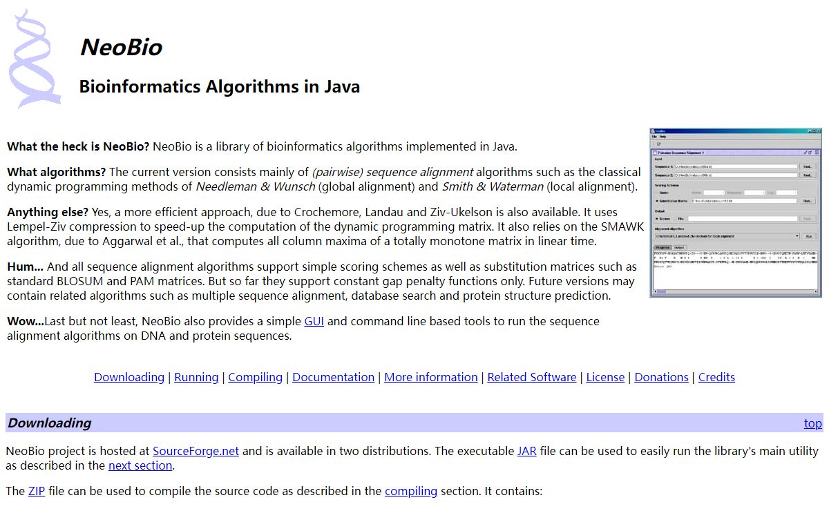 NeoBio - Bioinformatics Algorithms in Java