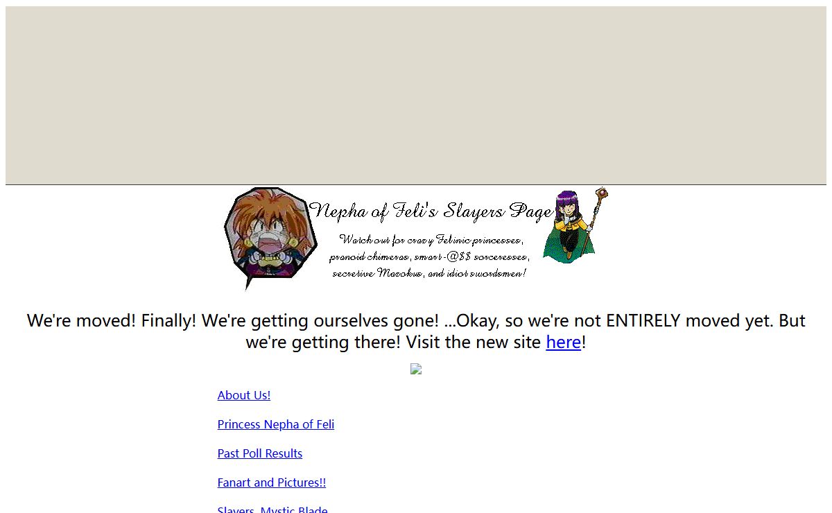 Welcome to Nepha of Feli's 'Slayers' Page!