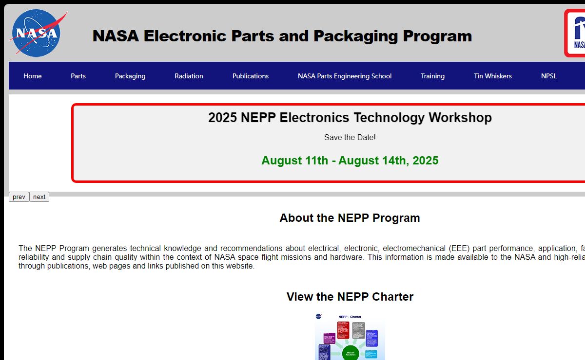 The NASA Electronic Parts and Packaging Program