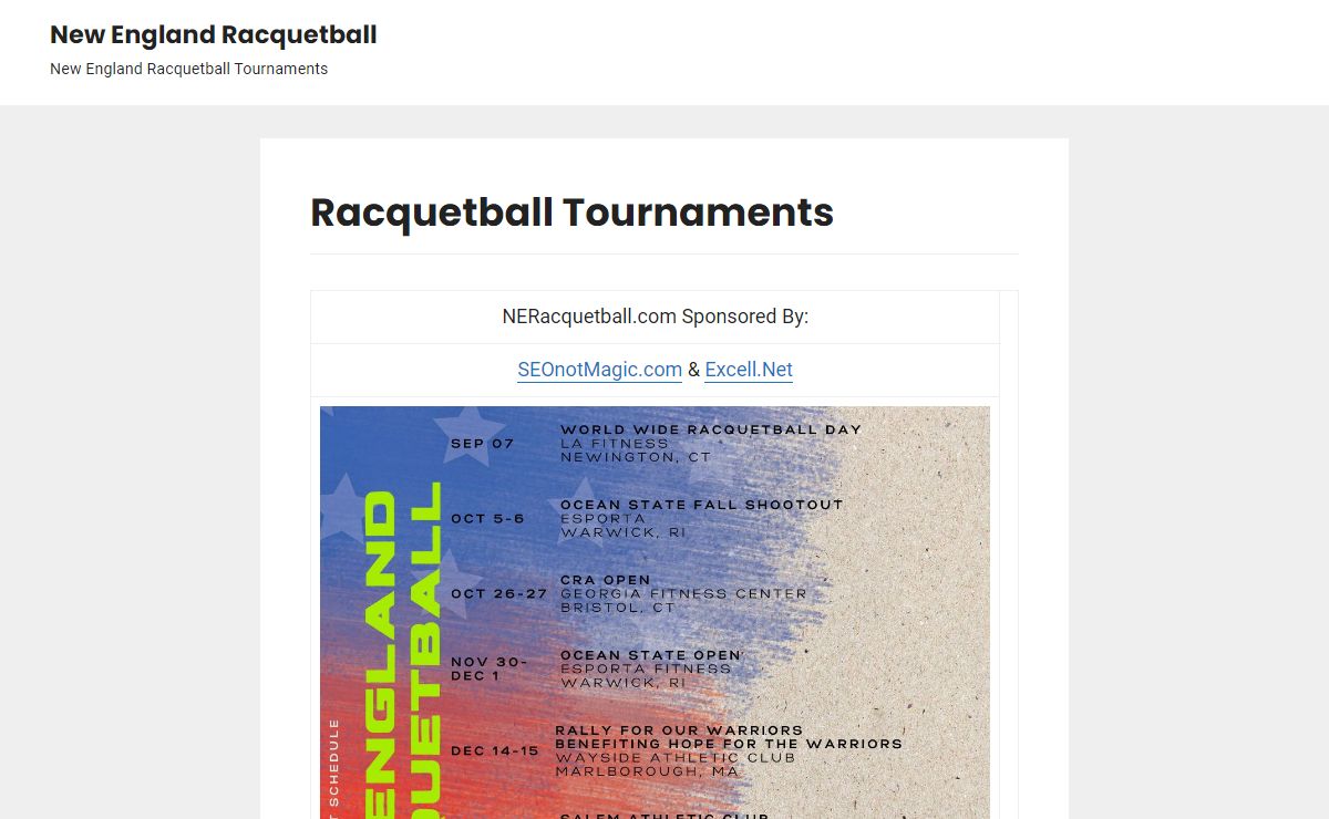 New England Racquetball – New England Racquetball Tournaments