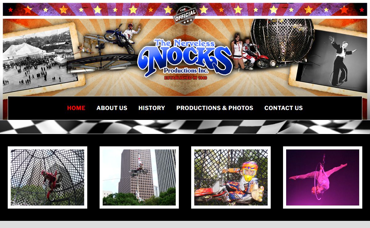 The Nerveless Nocks Entertainment Productions producing Thrill, Stunt and Circus productions world wide since 1840. – The Nerveless Nocks specialize in producing Large scale indoor and outdoor Legendary Spectaculars for over 173 years and nine generations of the finest in family entertainment