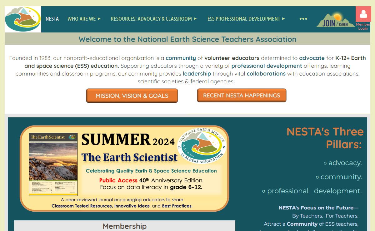 NATIONAL EARTH SCIENCE TEACHERS ASSOCIATION - NESTA