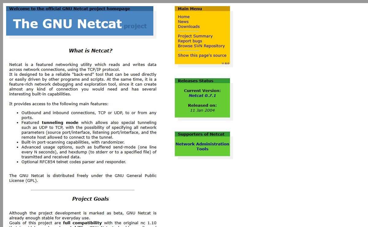 The GNU Netcat -- Official homepage