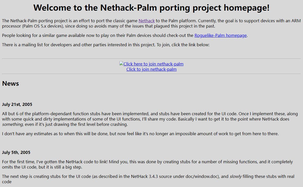Nethack-Palm Porting Project