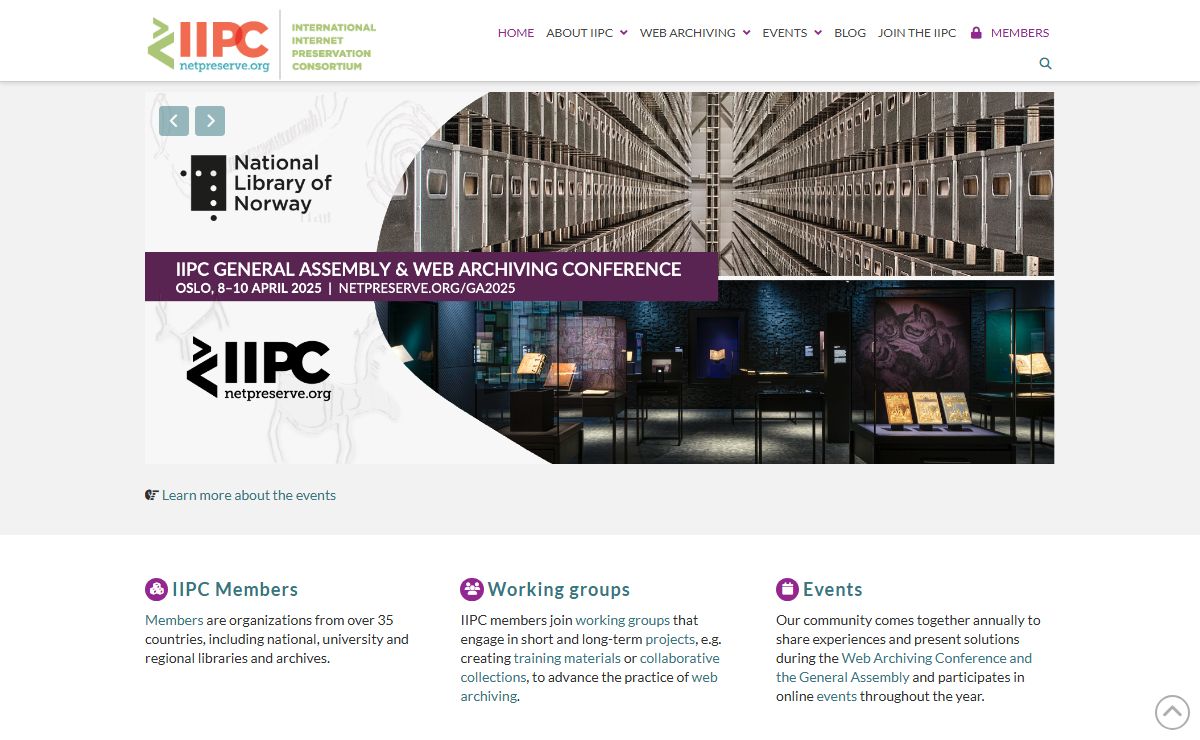 INTERNATIONAL INTERNET PRESERVATION CONSORTIUM - IIPC