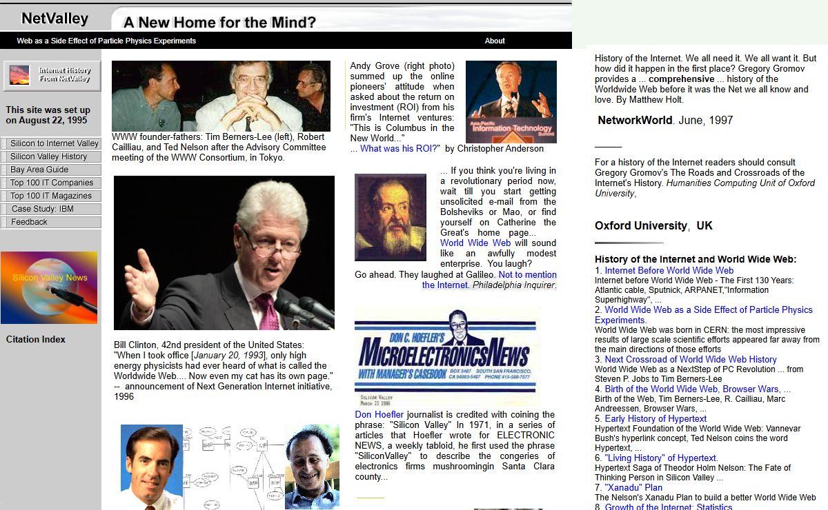 Internet History, World Wide Web History, Silicon Valley, Computer Companies, Computer Magazines, Netvalley