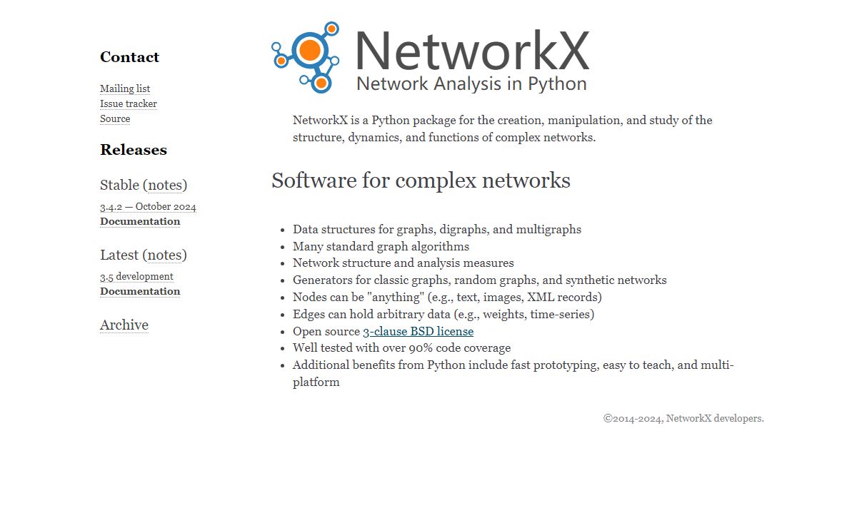 NetworkX — NetworkX documentation
