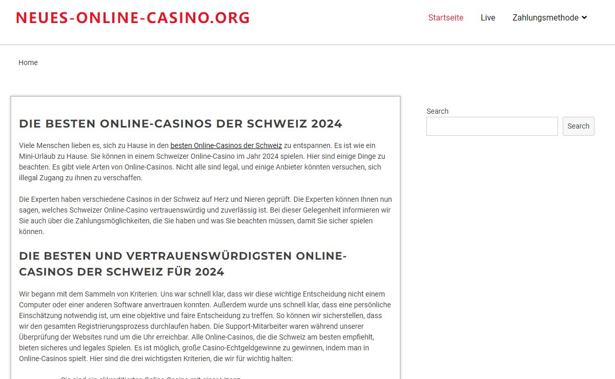 Online Casino Schweiz - die Liste der besten Online-Casinos
