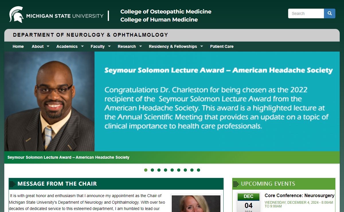 Welcome to Michigan State University's Department of Neurology and Ophthalmology’s Web Page! | Department of Neurology & Ophthalmology