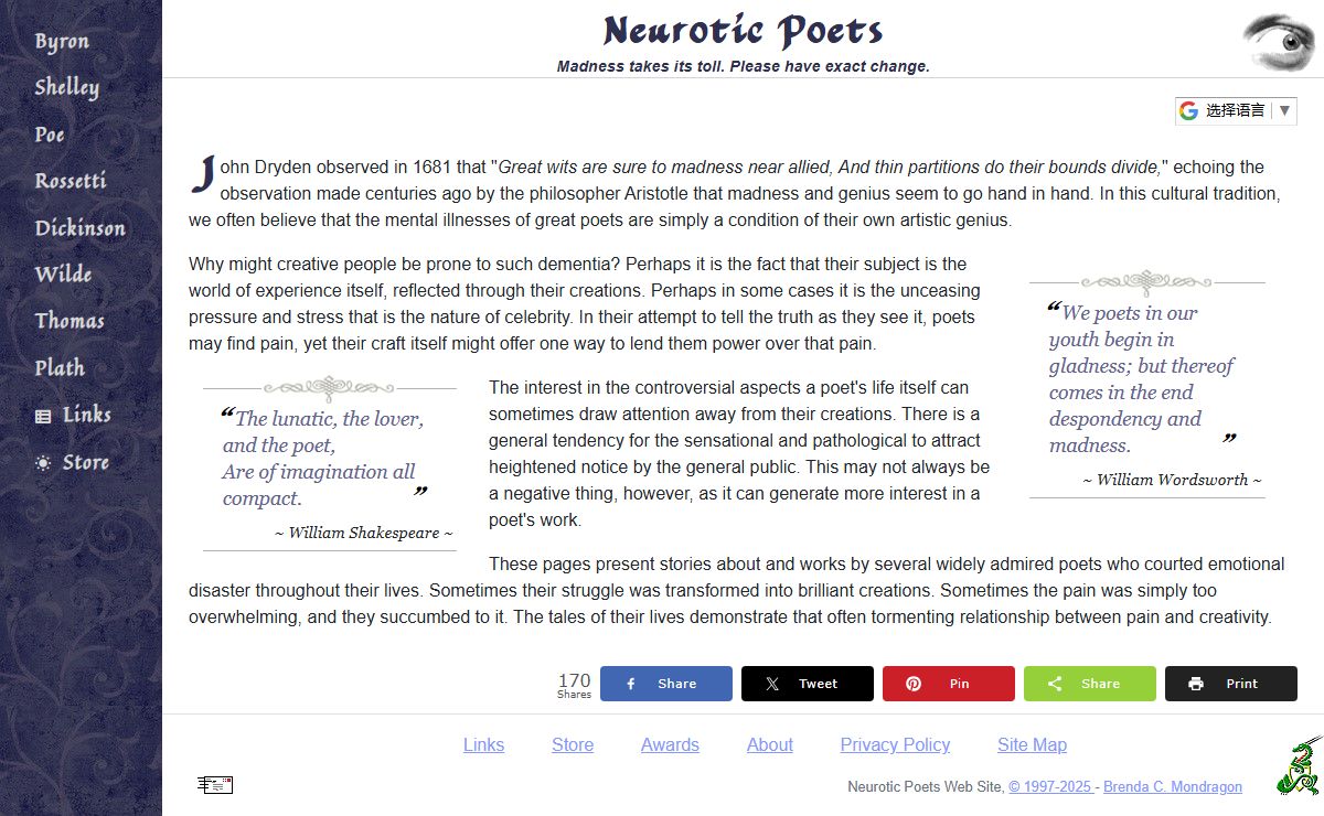Neurotic Poets - The Link Between Creativity And Madness