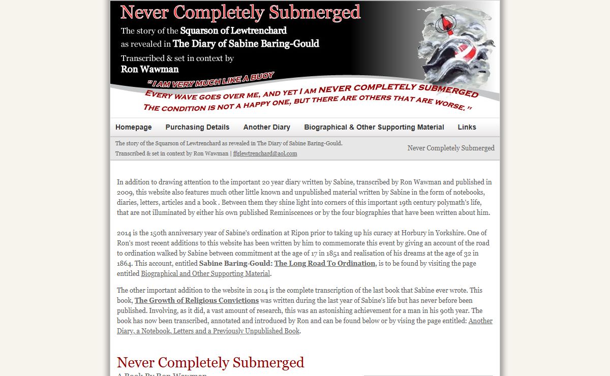 Never Completely Submerged - The Diary Of Sabine Baring-Gould.