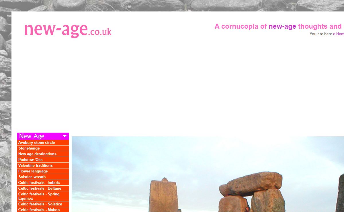 A cornucopia of new-age thoughts and ideas. New Age and Celtic Festivals