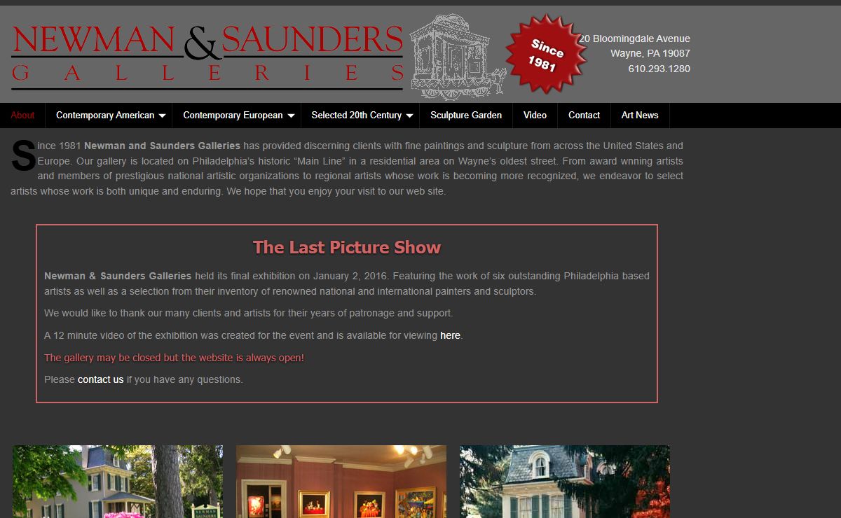 Newman & Saunders Galleries - About