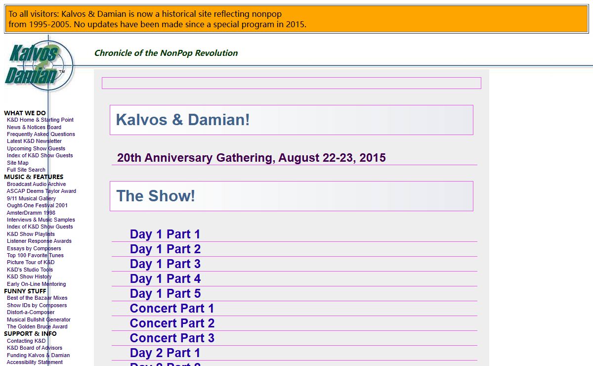 Kalvos and Damian's New Music Bazaar -- New Music Composers from Around the World