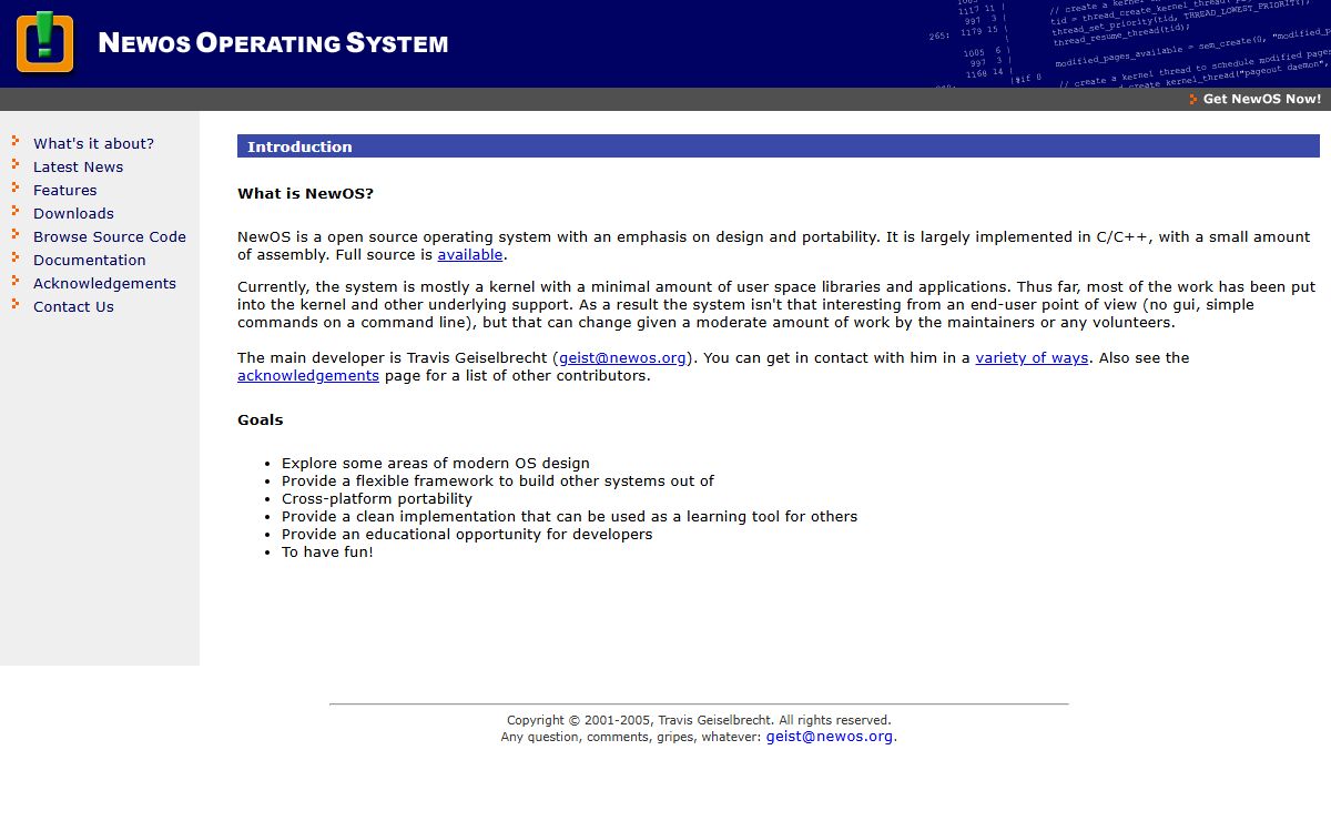 NewOS Operating System