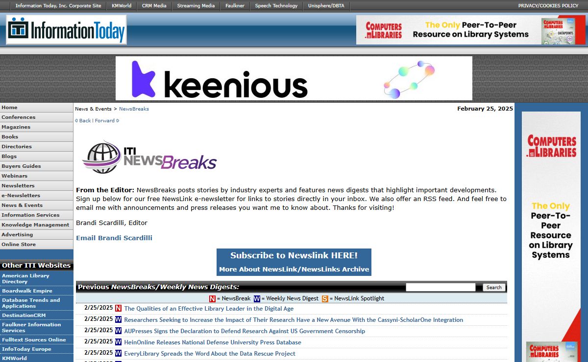 Information Today, inc. - NewsBreaks