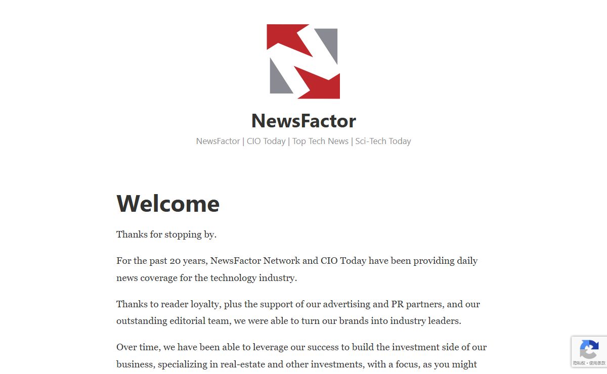 NewsFactor – NewsFactor | CIO Today | Top Tech News | Sci-Tech Today