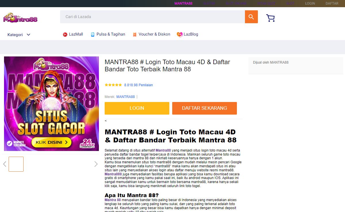 MANTRA88 # Login Toto Macau 4D & Daftar Bandar Toto Terbaik Mantra 88