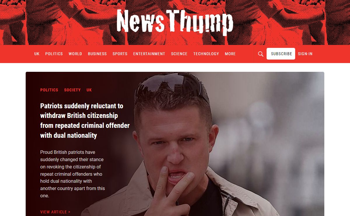 NewsThump – UK Spoof News and Satire