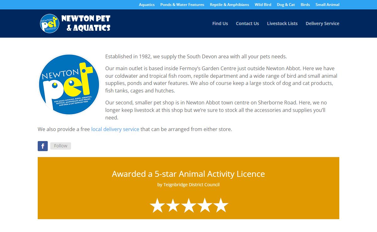 Newton Pet & Aquatics Ltd - Pet, aquatic and pond supplies in Devon