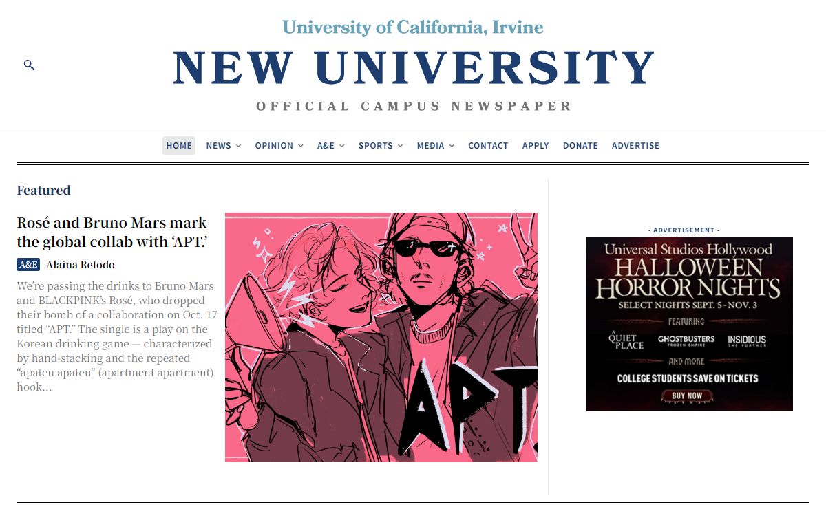 New University | UC Irvine | UCI's official student-run newspaper – Est. 1968.