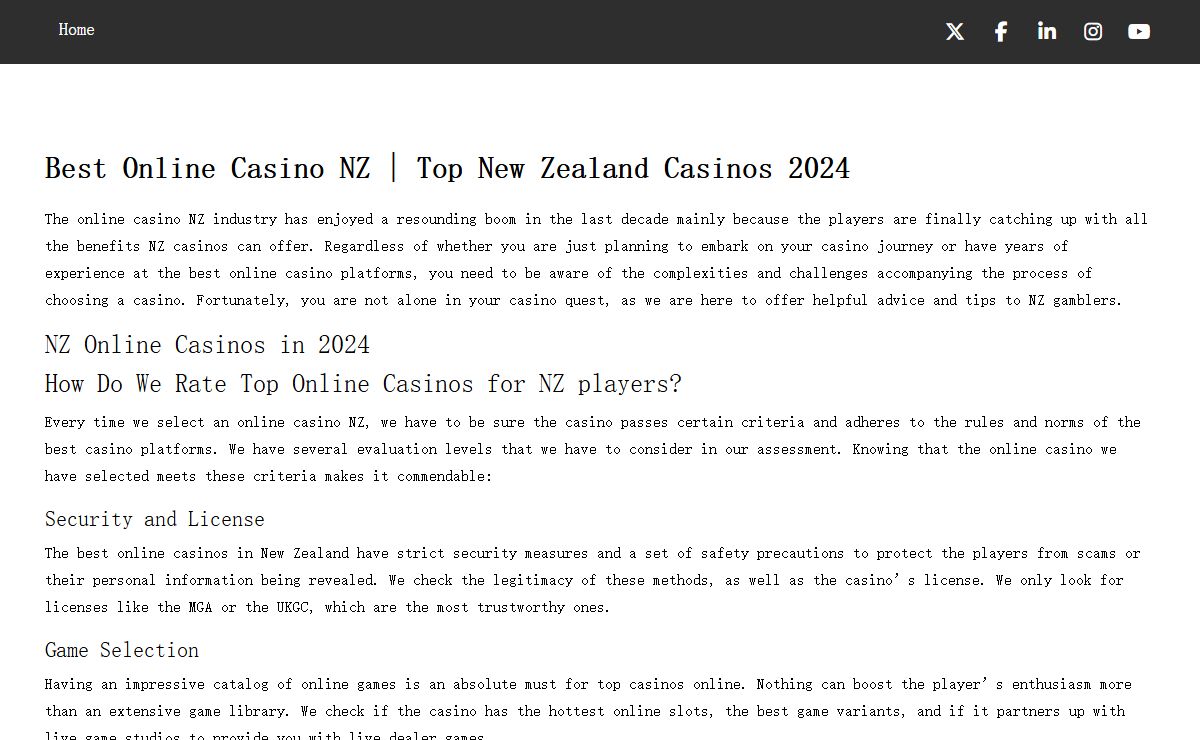 Best Online Casino NZ: The Top-Tier Casino Sites in New Zealand in 2024