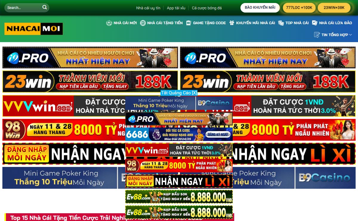 Top 15 Nhà Cái Tặng Tiền Trải Nghiệm Mới Nhất 2025 ✔️