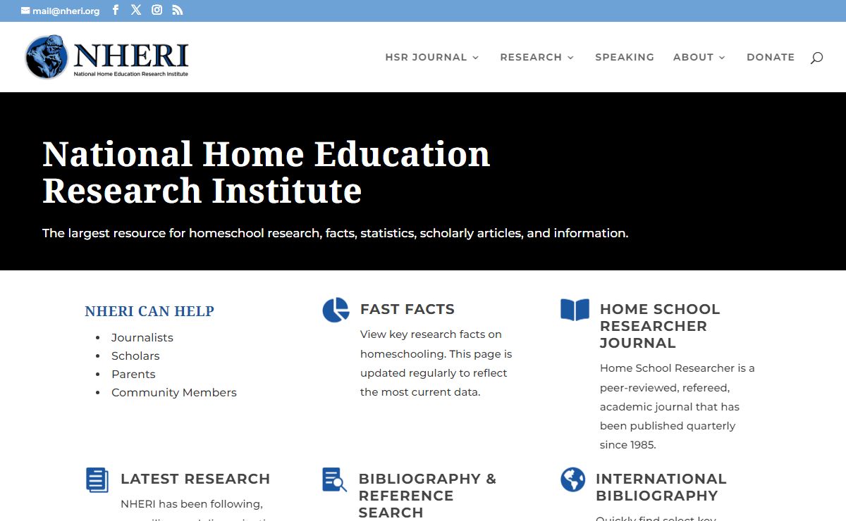 National Home Education Research Institute | Fact-based Homeschool Research by the National Home Education Research Institute