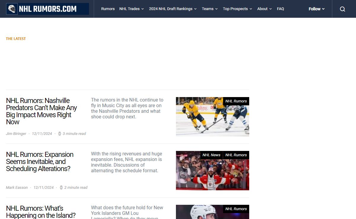 NHL Rumors - NHL Rumors. Your #1 Source for NHL Trade Rumors, Free Agent Rumors, Injury Updates, and Fantasy News.