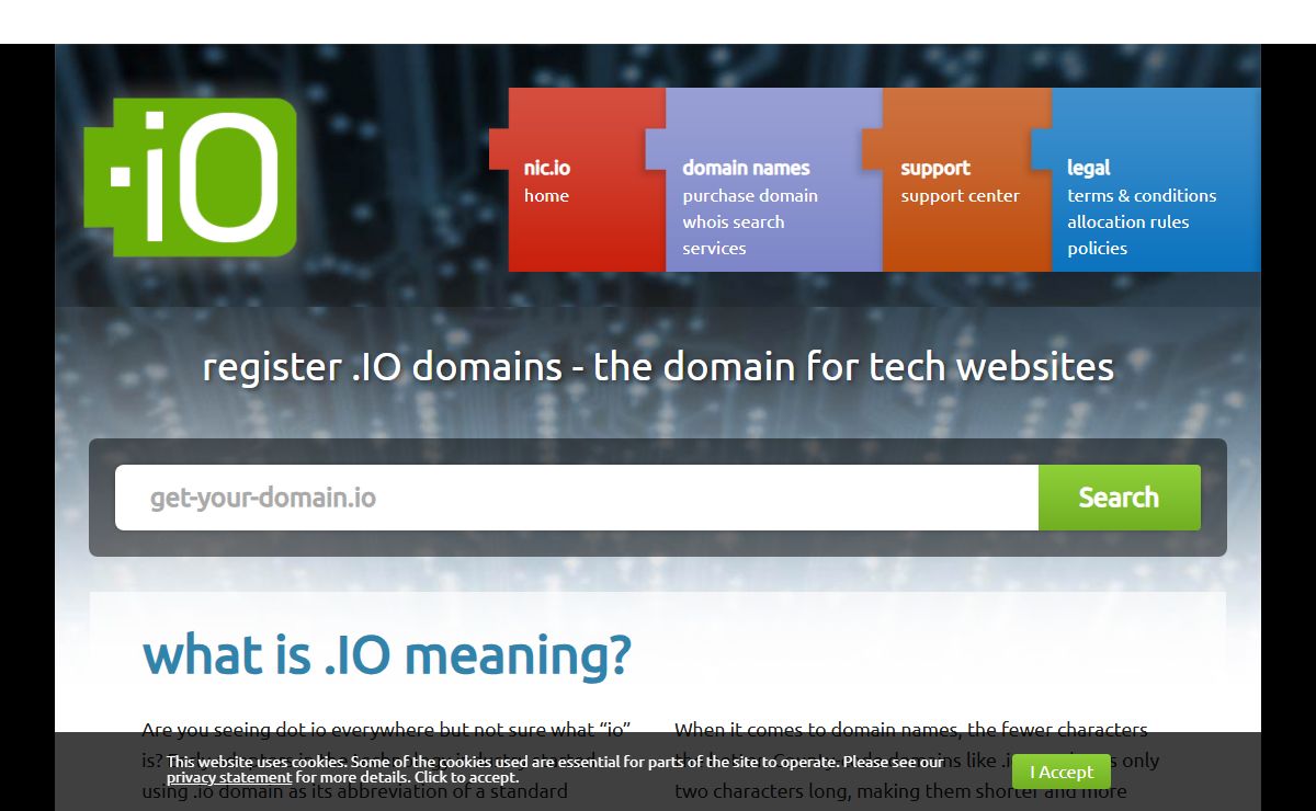 NIC.IO - The Official .IO Domain Registry and Network Information Centre