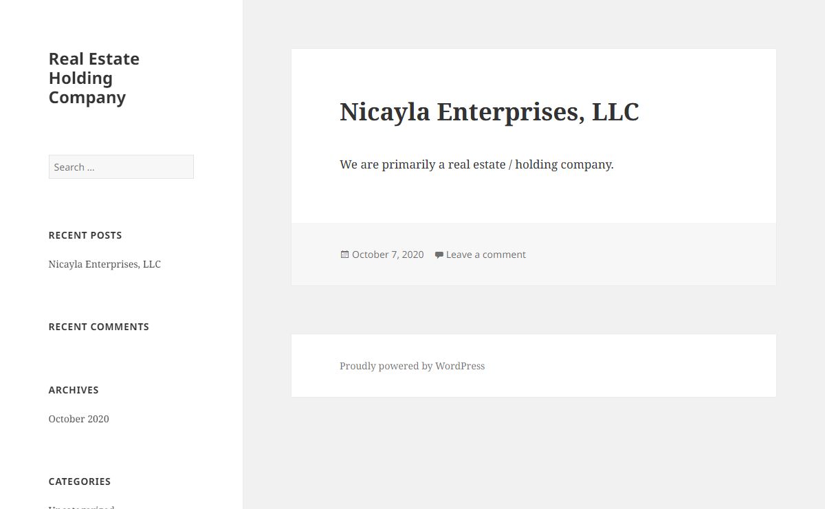 Real Estate Holding Company