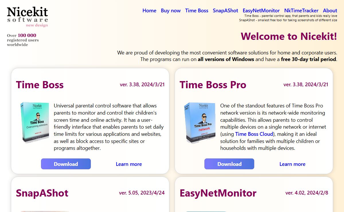 Time Boss - The powerful classical Parental Control App for Windows