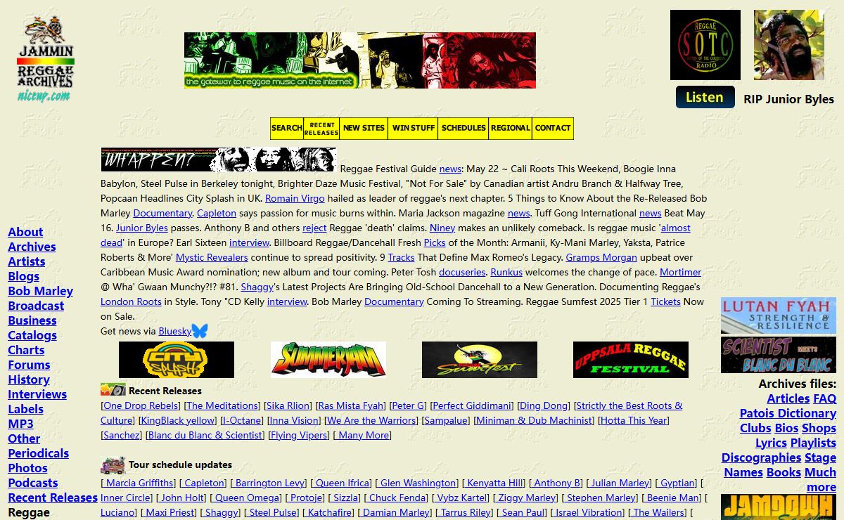 JAMMIN REGGAE ARCHIVES - Gateway to reggae on the Internet