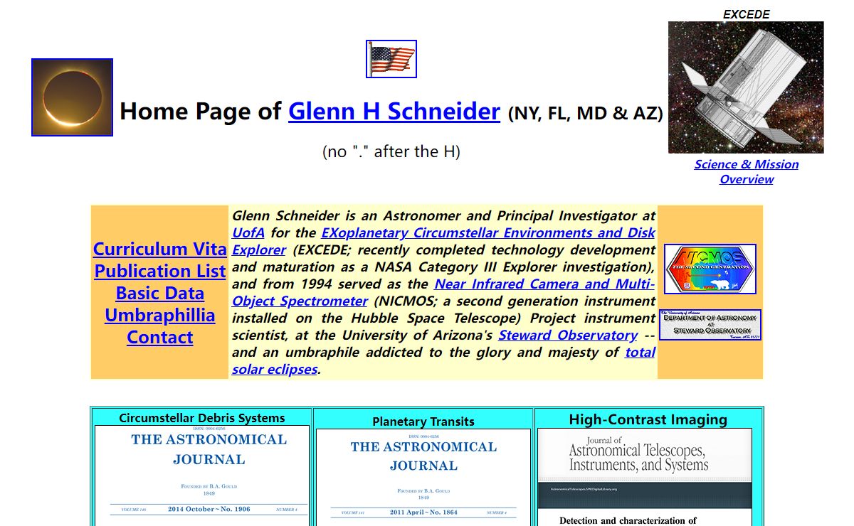 Glenn Schneider's Home Page @ Steward Observatory