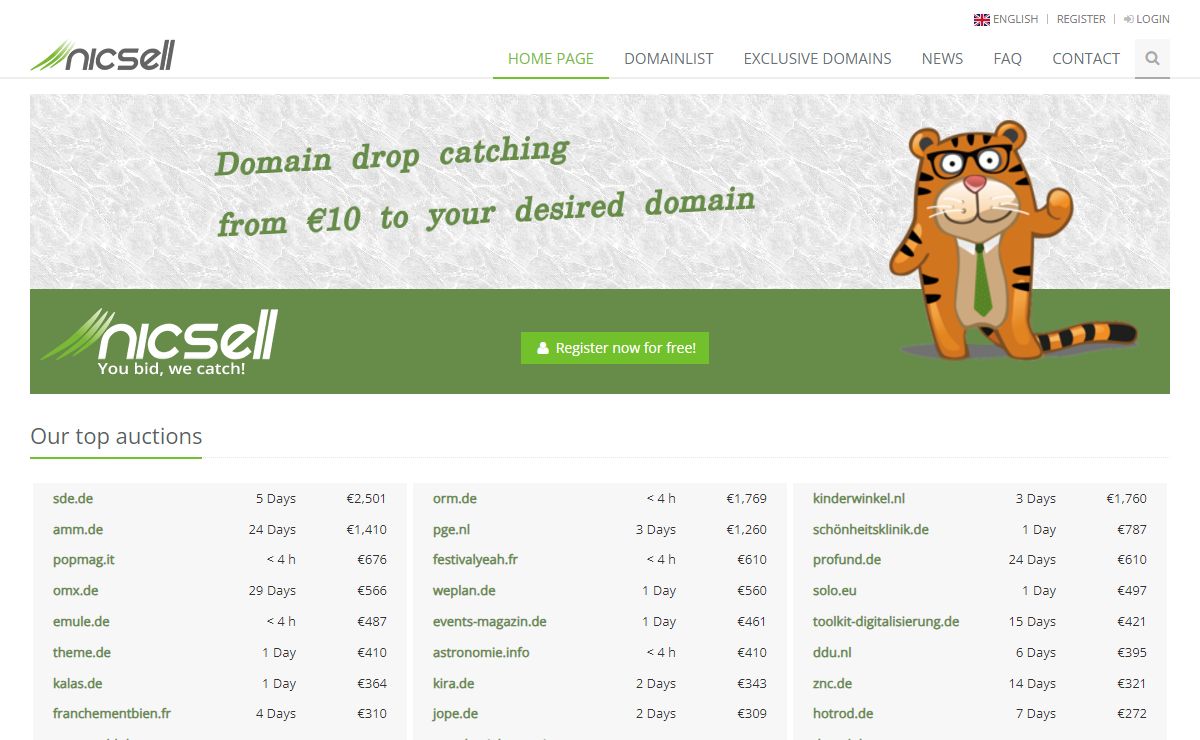 nicsell: RGP domain backorder service for .de & .eu & .at domains