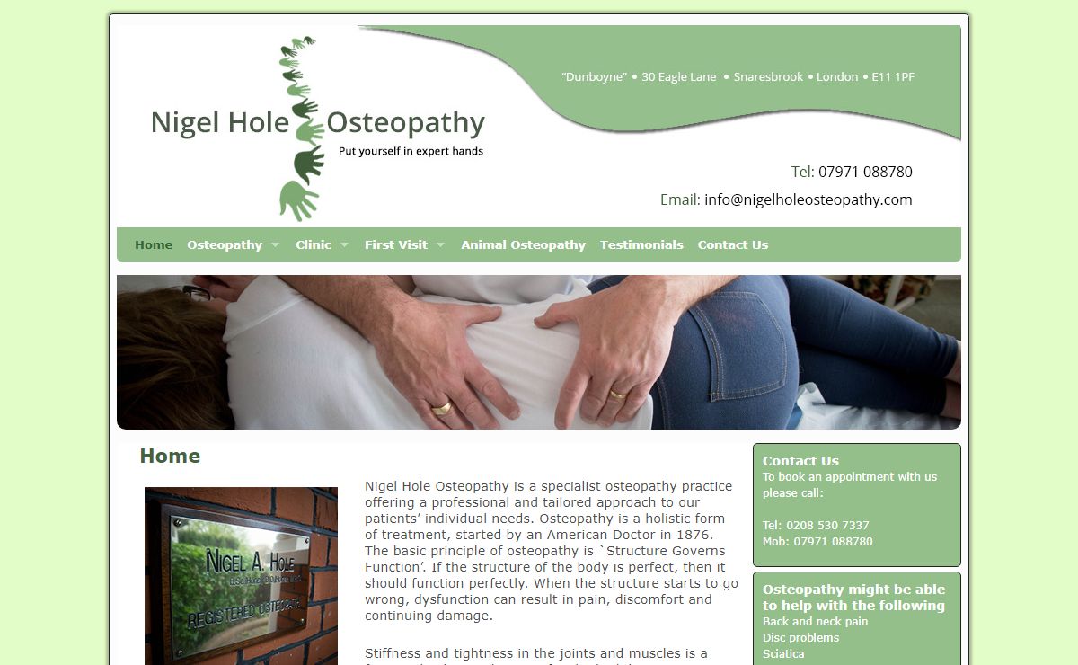 Home - Nigel Hole Osteopathy | Put yourself in expert hands