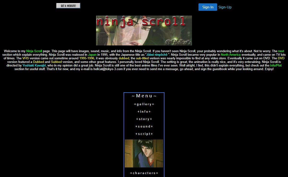 Ninja Scroll @ Hellcat's