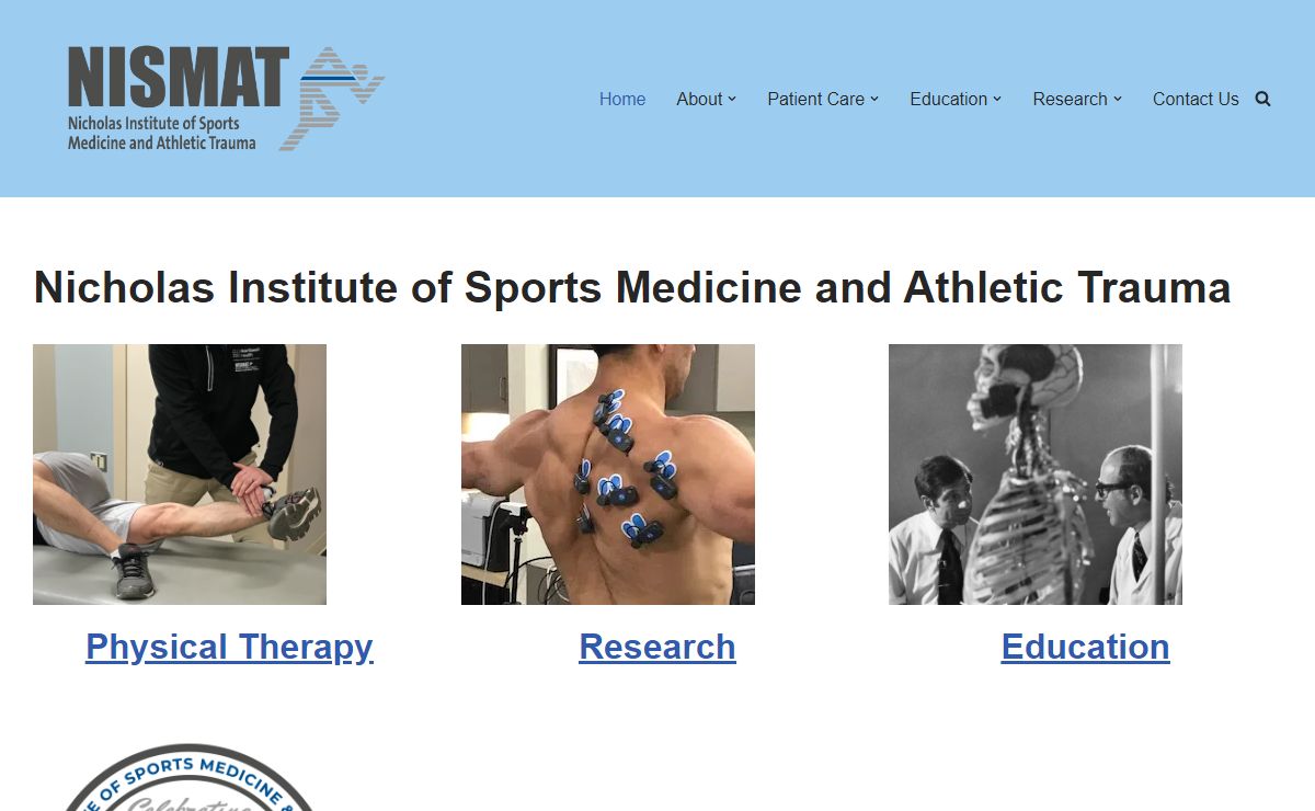 The Nicholas Institute of Sports Medicine and Athletic Trauma – NISMAT offers comprehensive sports medicine references and information for practitioners and athletes of all levels