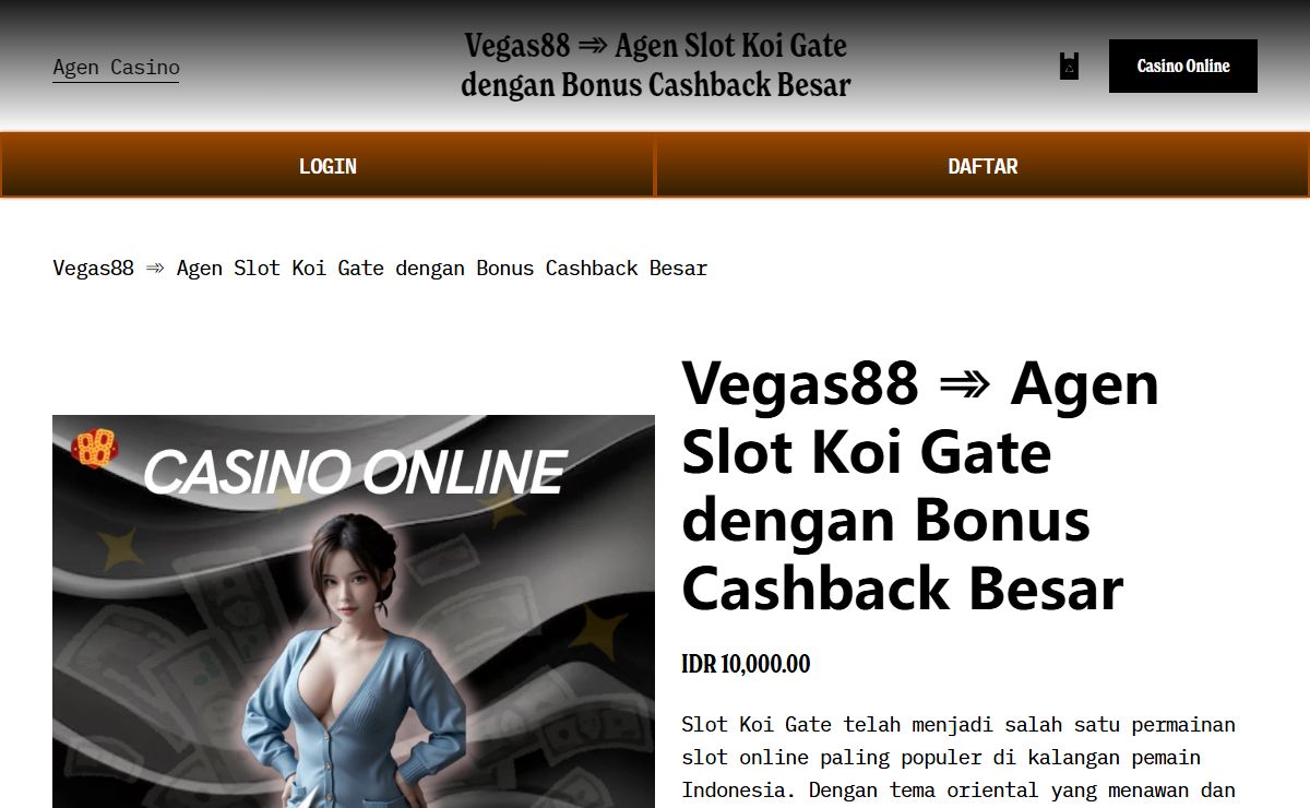 Vegas88 ➾ Agen Slot Koi Gate dengan Bonus Cashback Besar