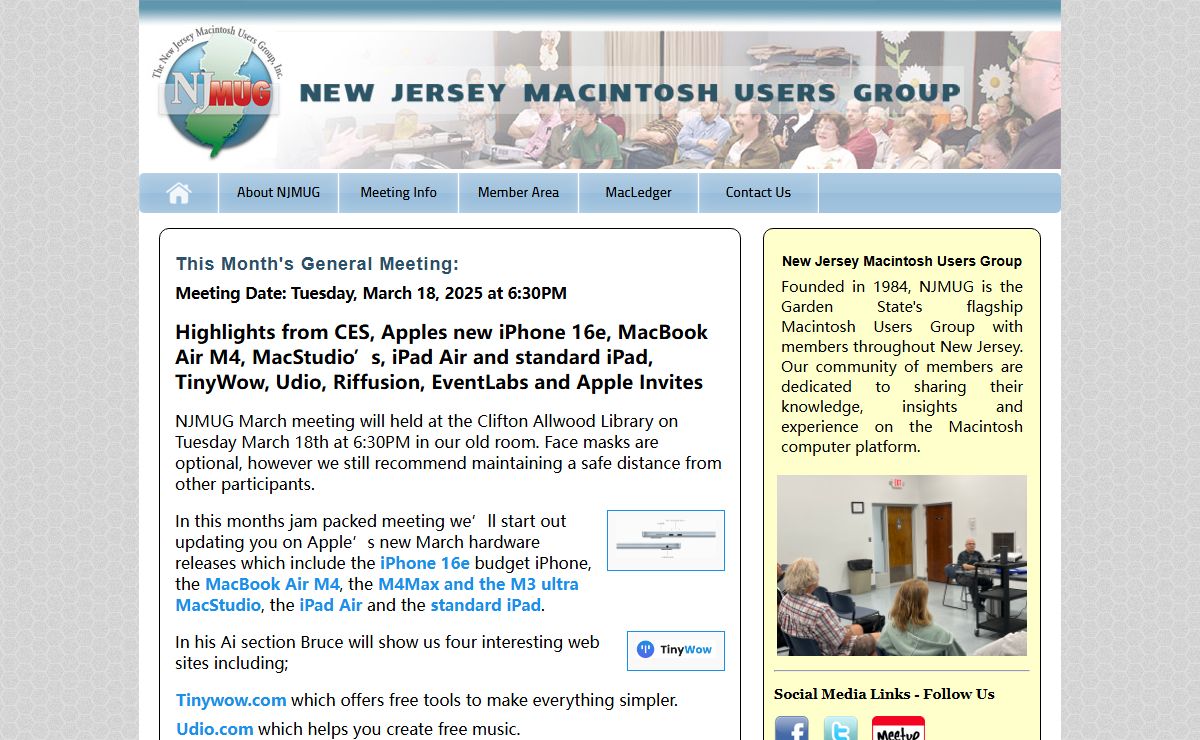 NJMUG: The New Jersey Macintosh Users Group