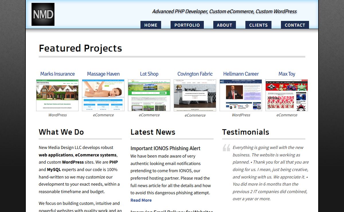 Advanced PHP Developer, Custom eCommerce, Custom WordPress - New Media Design