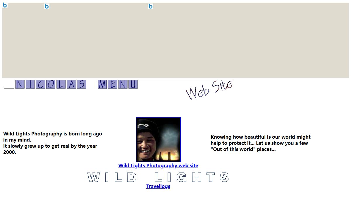 Nicolas Menu Web Site