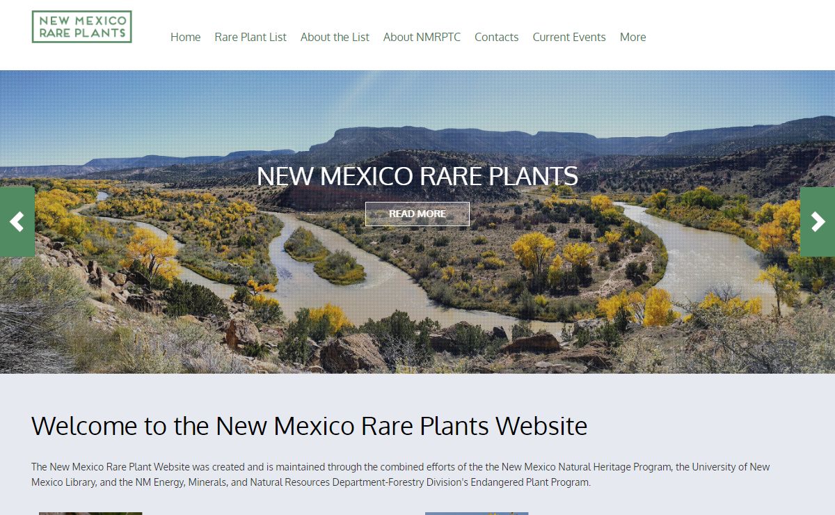 Welcome to the New Mexico Rare Plants Website | New Mexico Rare Plants