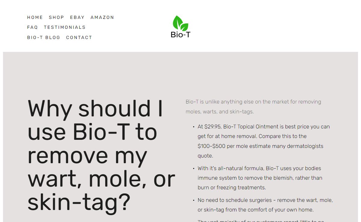 Bio-T Herbals - Remove Warts, Moles, Skin Tags at Home Easily