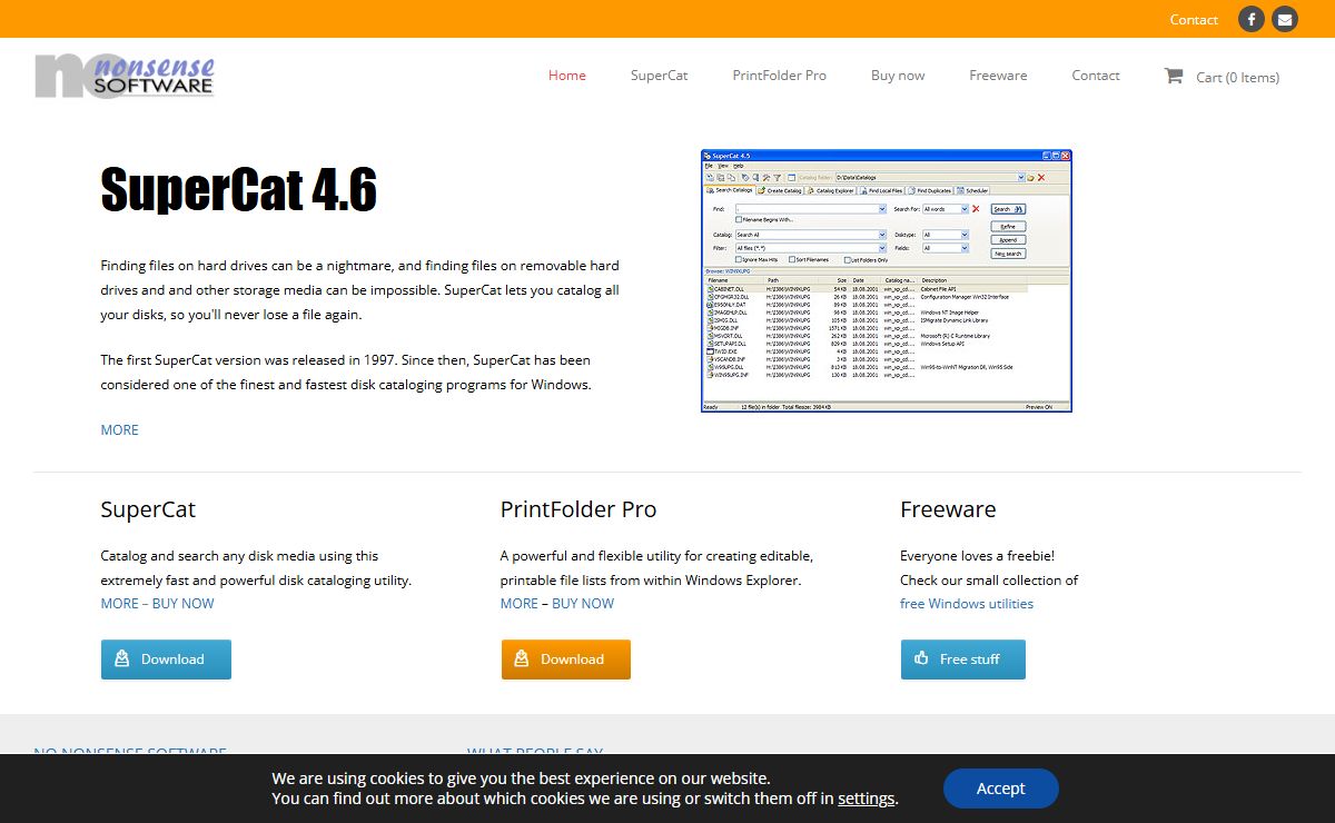 No Nonsense Software – Disk Catalog and File Management Software
