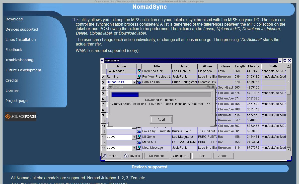 NomadSync: Creative Jukebox synchronisation utility